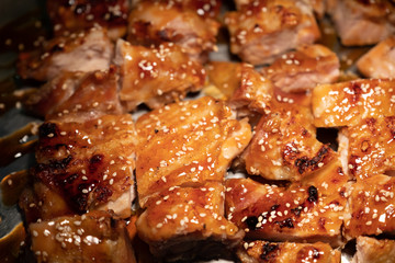 Teriyaki Chicken served on white plate