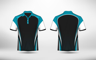 Blue, black and white layout e-sport t-shirt design template © pickup