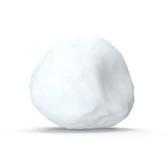 Isolated Snowball On White Background. 3D Illustration