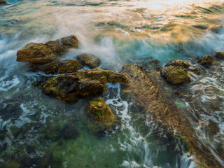 Piso Livadi beach on Paros island at sunrise
