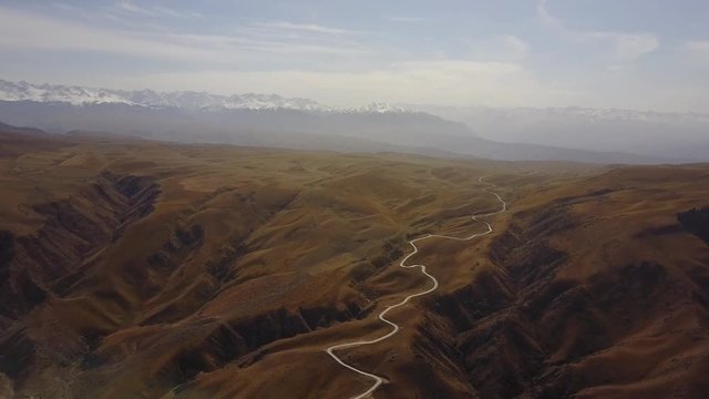 China's Asian Xinjiang landscape, the road on the plateau, Gobi,