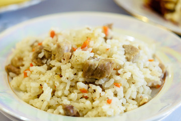 Risotto with meat