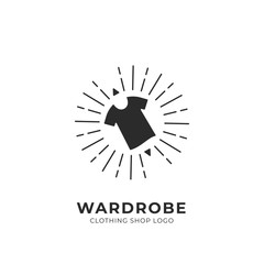 Wardrobe custom selection clothing fashion shop logo simple with shining sun burst