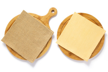 wooden pizza or bread cutting board