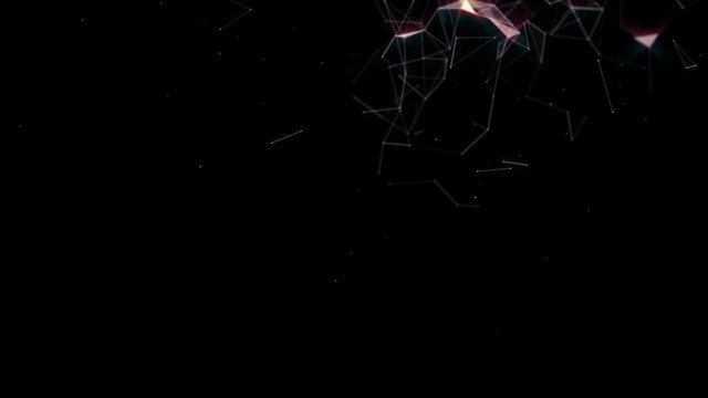 Rotating angular field. Depth of field. Field of interaction. Magical glow. Seamless loop.Futuristic Network.