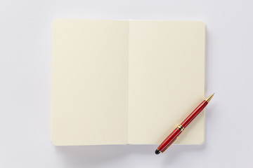 notebook or book on white  background