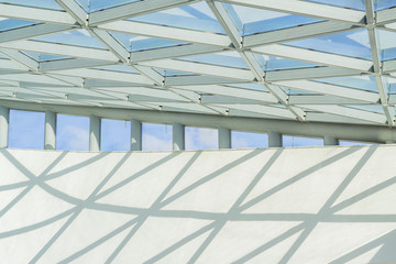 fragment of glass and metal ceiling, building construction