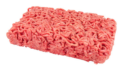 Fresh raw beef minced meat isolated on a white background