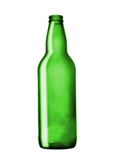  green empty beer bottle