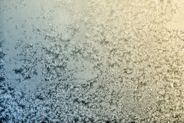 Winter frostwork on window glass