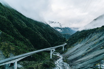 bridge in the Arthurs pass mountains