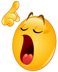 Making a point emoticon with closed eyes