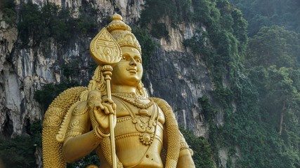 Golden Statue Lord Murugan in Batu Caves,  Malaysia