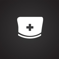 Obraz premium Medical hat on black background icon