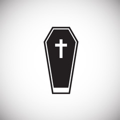 Obraz premium Patient death coffin on white background icon