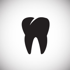 Tooth icon on white background icon
