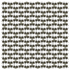 European pond turtle, Emys orbicularis, in repeated pattern, in front of white background