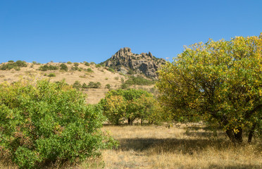 Autumn nature reserve Karadag in Crimea