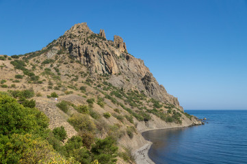 Fototapeta na wymiar The landscape of the Resort village in the Crimea
