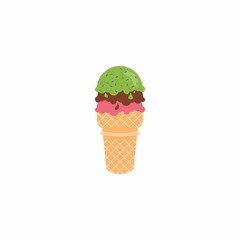 Ice cream cartoon vector.