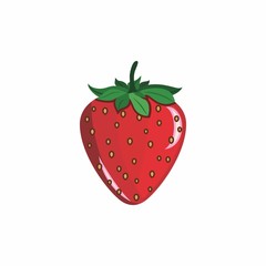 Strawberry fruit cartoon vector.