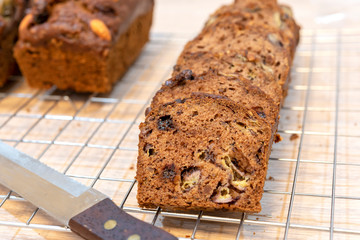 Close up homemade banana bread