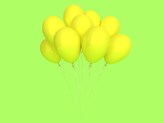 Happy holiday air flying balloon isolated on background. 3D