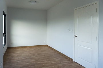Modern new empty house room.white wallpaper interiors