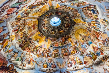 Ceiling detail of Duomo di Firenze Cathedral, Cathedral of Saint Mary of Flower, Florence, Italy,...