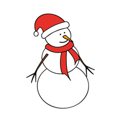 snowman with red cap and scarf