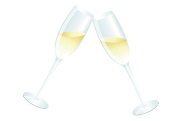 two glasses with champagne toast