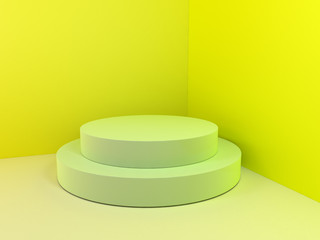 Beautiful wall and empty podium. 3D