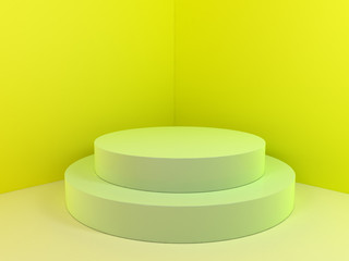 Beautiful wall and empty podium. 3D