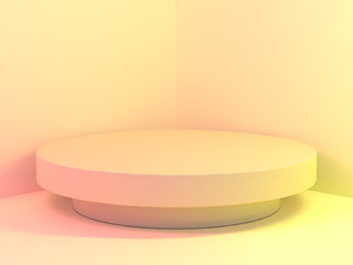Beautiful wall and empty podium. 3D