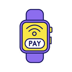 Smartwatch NFC payment color icon