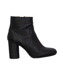 black glitter ankle boot isolated on white background