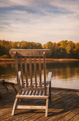 Obraz premium Wooden sunlounger