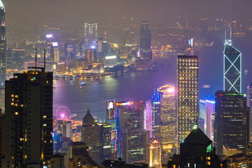 Hong Kong skyscrapers skyline cityscape view
