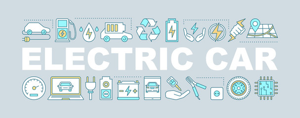 Electric car word concepts banner