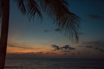 Fototapeta na wymiar Colorful sunset on the coast. Thailand