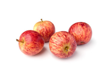 Fresh red apples isolated on white background