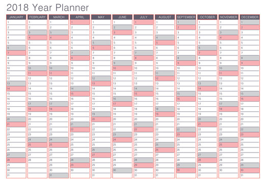 2018 year planner