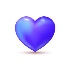 Vector illustration of realistic blue heart. Valentine’s day design