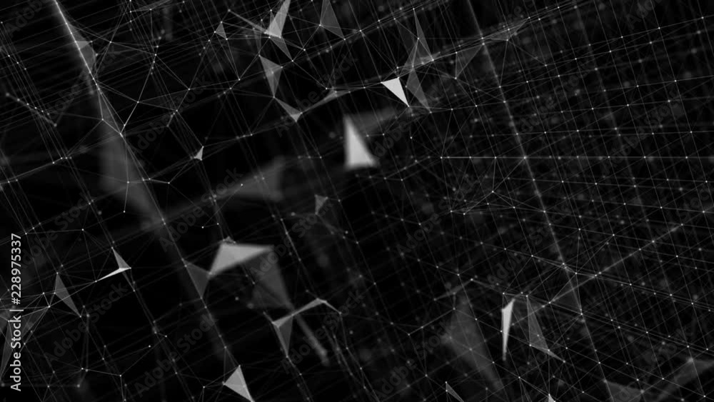 Poster the work of information within the matrix structure. depth of field. seamless loop. black background