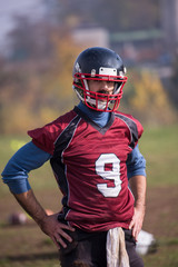 portrait of A young American football player