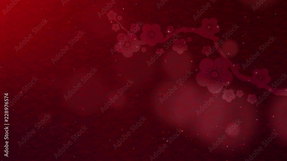 Poster chinese new year also known as the spring festival. digital particles loop background with chinese o