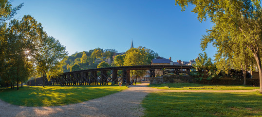 Old railroad in Harpers Ferry, West Virginia, USA - obrazy, fototapety, plakaty