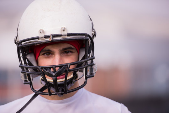 portrait of A young American football player