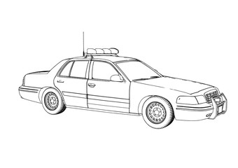 Obraz premium police car sketch vector