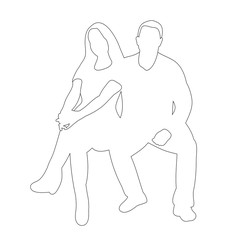 sketch of a man and a girl sitting